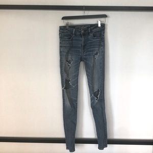 American Eagle Super Stretch Distressed Skinny Jeans LONG
